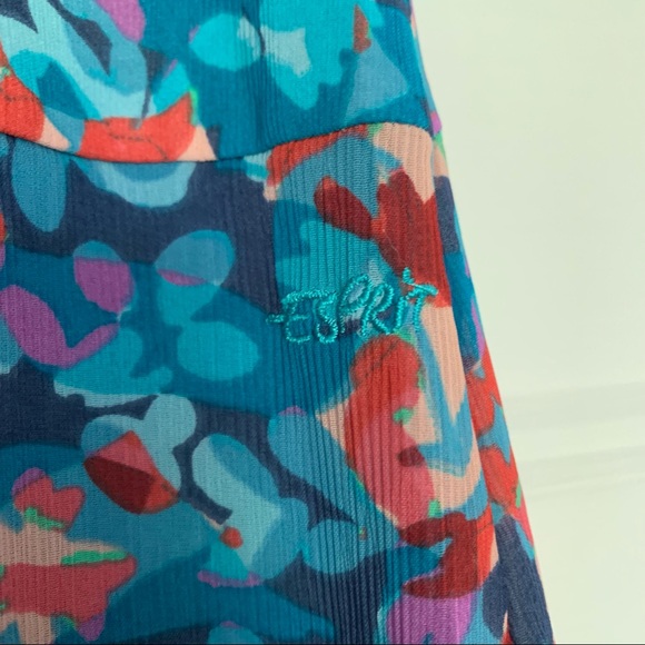 Esprit - Lined Blue/Turquoise/Red/Pink Patterned Skirt - Size 10 - Picture 3 of 8